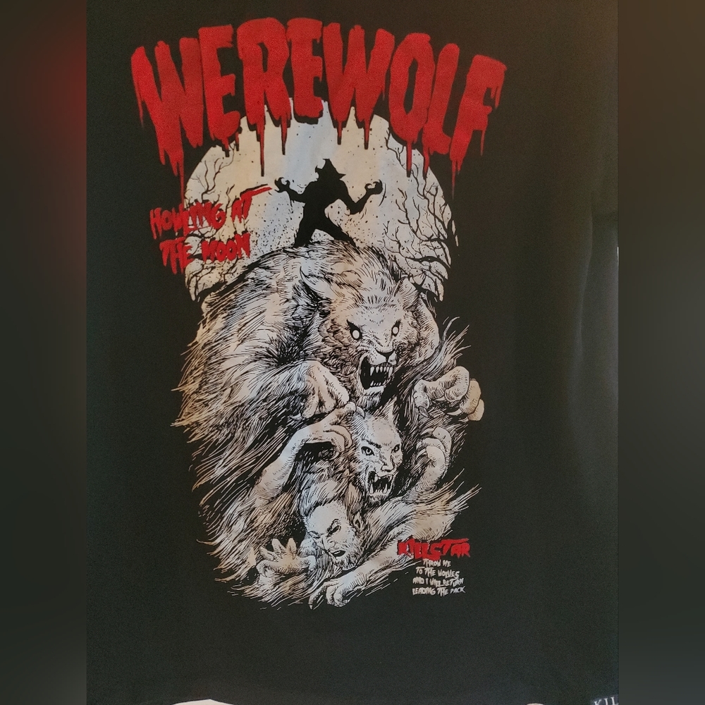 Killstar Werewolf Velvet Detail Tee Shirt